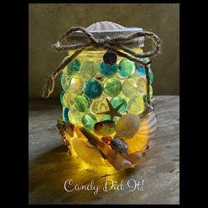 NWT Candy Did It! Handmade One Of A Kind Beach Bottle Night Light